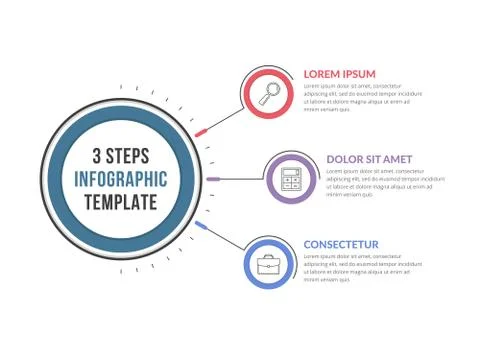 Infographic Template with Three Steps Stock Illustration