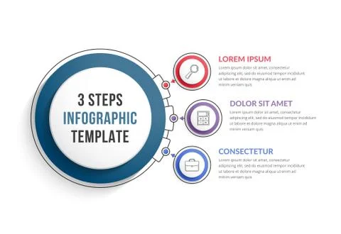 Infographic Template with Three Steps Stock Illustration
