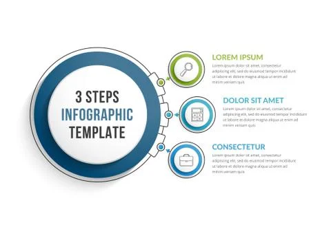 Infographic Template with Three Steps Stock Illustration