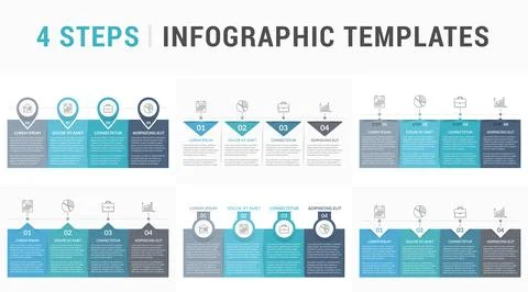 Infographic Templates with 4 Steps Stock Illustration