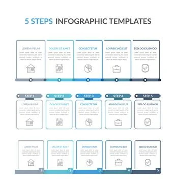 Infographic Templates with Five Steps Illustrazione stock