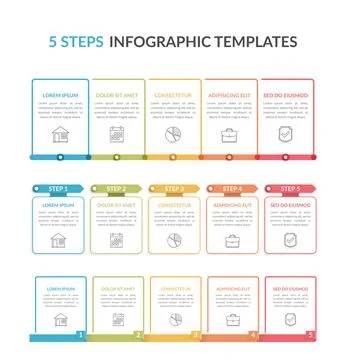 Infographic Templates with Five Steps イラスト素材