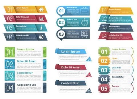 Infographic Templates with Numbers Stock Illustration