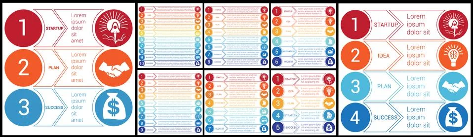 Infographic templates. Startup bussines minimal infographic templates from ci Stock Illustration
