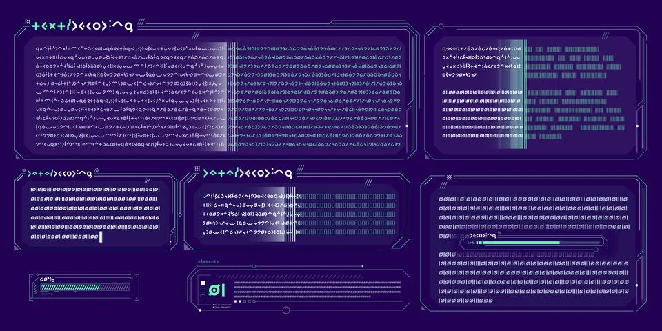 Infographic text vector elements for sci-fi interface. Stock Illustration