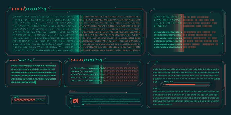 Infographic text vector elements for sci-fi interface. Stock Illustration