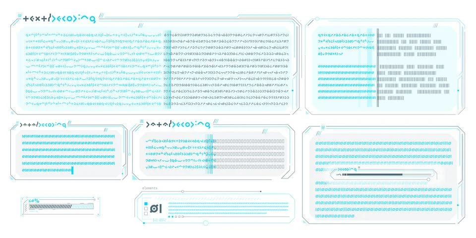 Infographic text vector elements for sci-fi interface. 스톡 일러스트