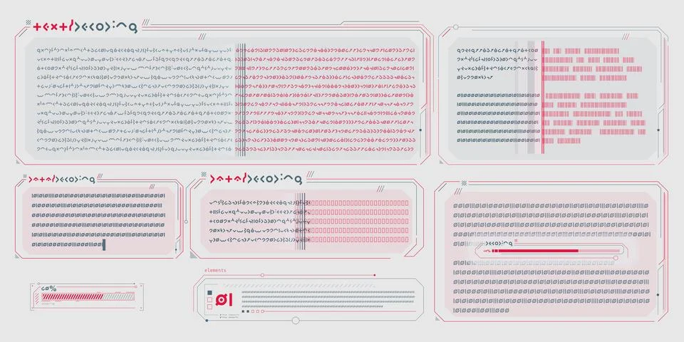 Infographic text vector elements for sci-fi interface. Stockillustratie