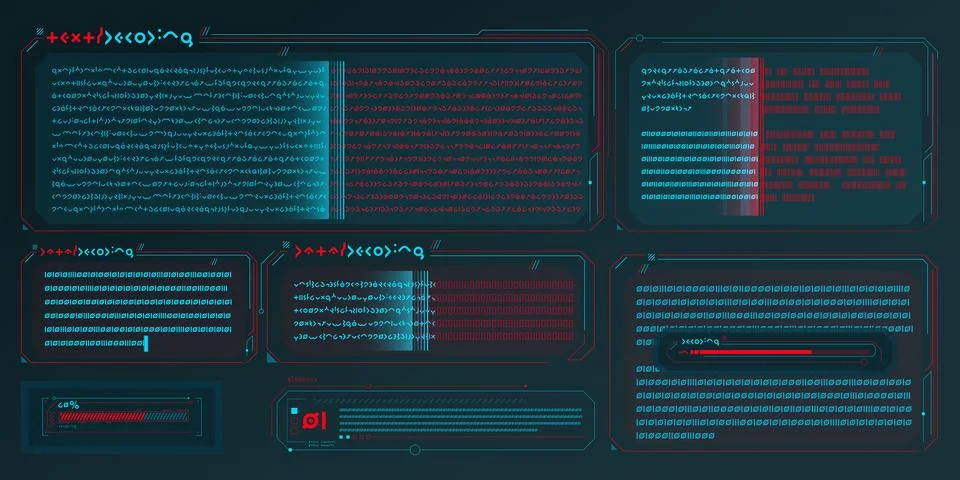 Infographic text vector elements for sci-fi interface. Illustrazione stock