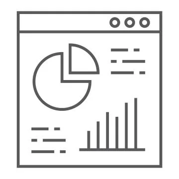 Infographic thin line icon, analysis and diagram Stock Illustration