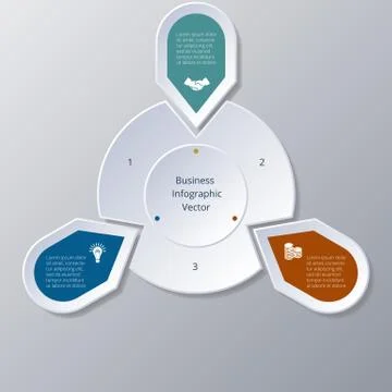 Infographic three Points arranged in circle gear イラスト素材