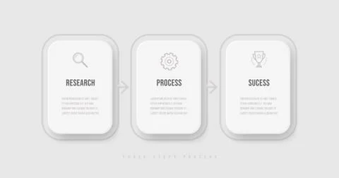 Infographic with three steps process for business concept. Vector flat illust イラスト素材