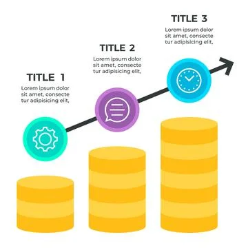 Infographic with Three-Tiered Progression Stock Illustration