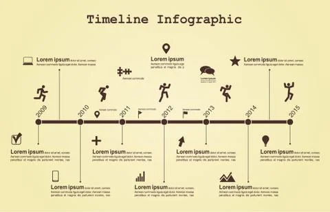 Infographic timeline elements with icons. Vector Stock Illustration