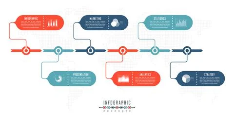 Infographic timeline template can be used for chart, diagram, web design, pre Stock Illustration
