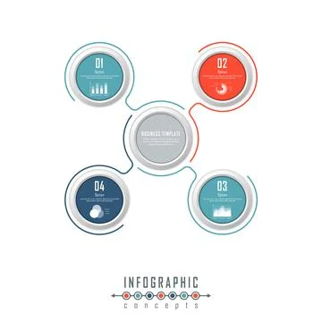 Infographic timeline template for chart, diagram Stock Illustration