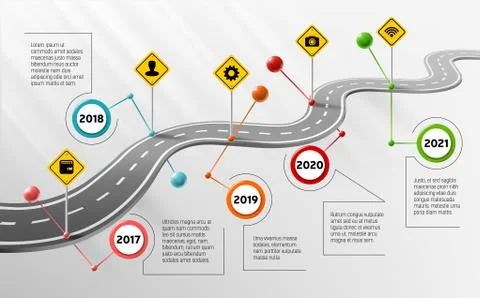 Infographic timeline template with marks Illustrazione stock