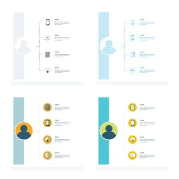 Infographic, timeline template set Stock Illustration