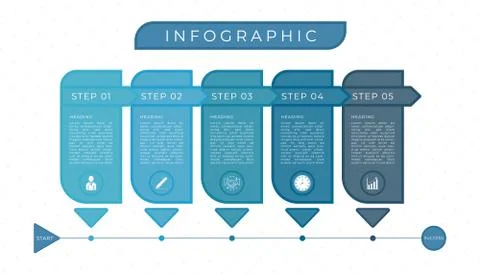 Infographic timline work step modern design planning business Stock Illustration