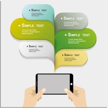 Infographic with a touch screen smartphone Stock Illustration