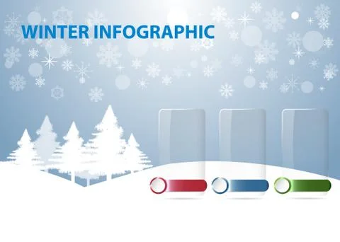 Infographic of transparent rectangles in winter landscape 스톡 일러스트