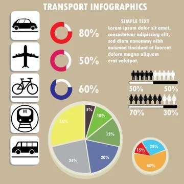 Infographic of transportation concept in editable vector format. Stock Illustration