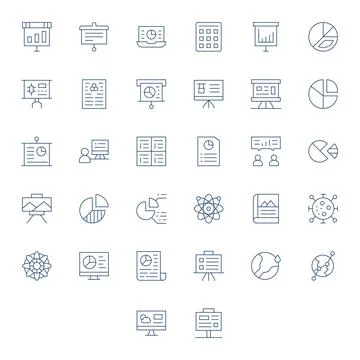 Infographic Ultimate Vector Package with 32 Retina Ready Thin Line Display .. イラスト素材