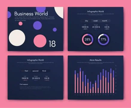 Infographic vector brochure elements for business illustration 스톡 일러스트