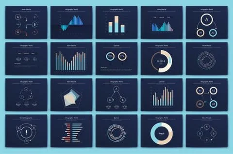 Infographic vector brochure elements for business illustration 스톡 일러스트
