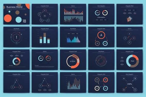 Infographic vector brochure elements for business illustration Illustrazione stock