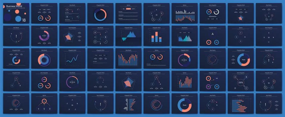 Infographic vector brochure elements for business illustration Stock Illustration