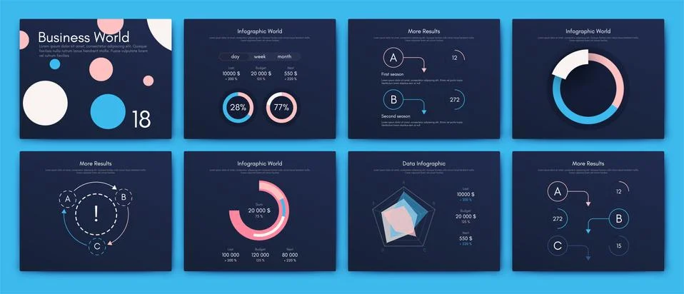 Infographic vector brochure elements for business illustration Illustrazione stock