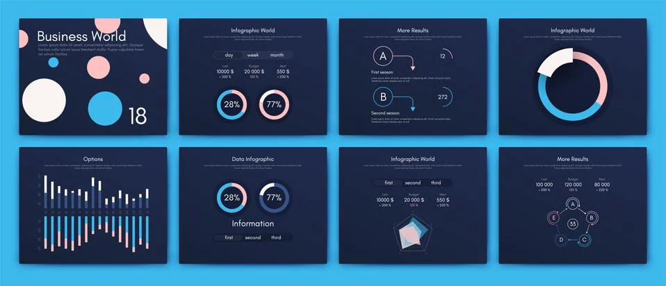 Infographic vector brochure elements for business illustration Stock Illustration