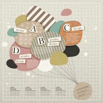 Infographic vector elements with collage style Stock Illustration
