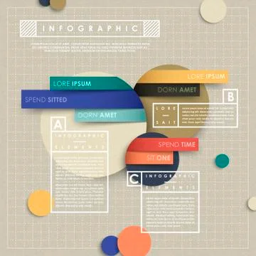 Infographic vector elements with paper collage style Stock Illustration