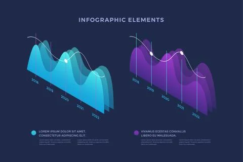 Infographic vector elements. Template for presentation, report design, website. イラスト素材