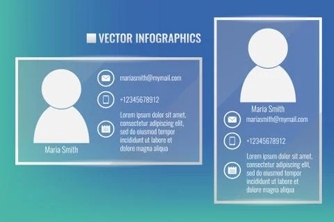 Infographic vector, id card with man symbol and personal information Stock Illustration