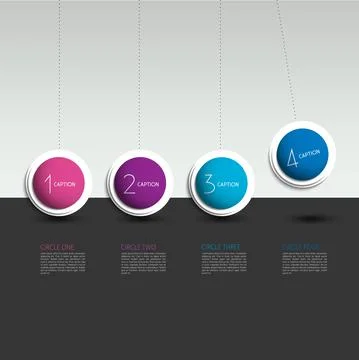 Infographic vector option banner with pendulum. Color spheres, balls, bubbles イラスト素材