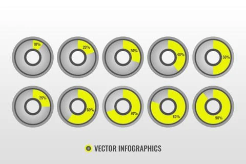 Infographic vector, pie charts isolated Illustration