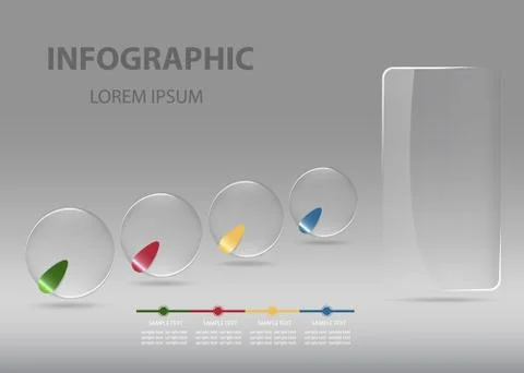 Infographic vector with transparent balls and rectangle イラスト素材