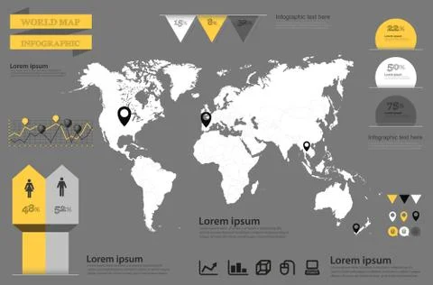 Infographic vector. World Map and Information Graphics Stock Illustration