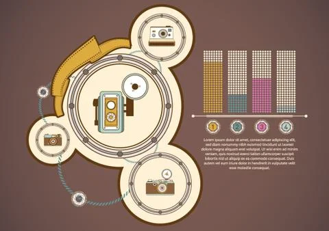 Infographic Of Vintage Technology Illustrazione stock