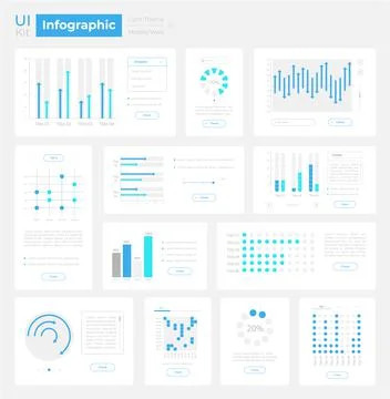 Infographic visualization UI elements kit Stock Illustration