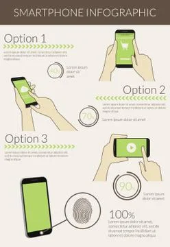 Infographic visualization of usability smartphone Illustrazione stock