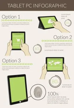 Infographic visualization of usability tablet pc Stock Illustration