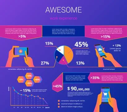 Infographic visualization of usability tablet pc Illustrazione stock