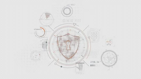 Infographic visualizing access control and digital data protection Stock Footage 328127152