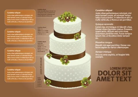 Infographic Of Wedding Cake 스톡 일러스트