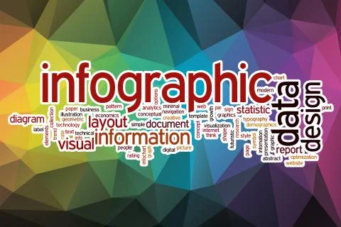 Infographic word cloud with abstract background Stock Illustration