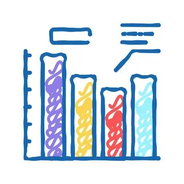 Infographic work process icon doodle illustration Stock Illustration